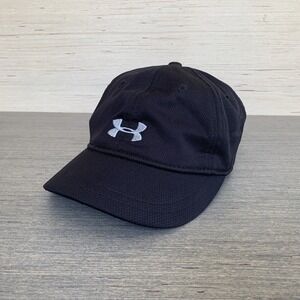 Under Armour Women's Black Mesh Panel Run Running Athletic Strap Back Hat Cap